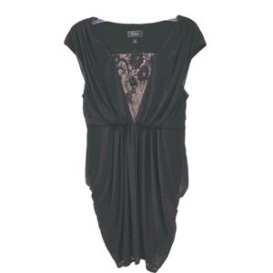 Dressbarn‎ Black Draped Lace Women's Whimsigoth Party Dress Size 14
